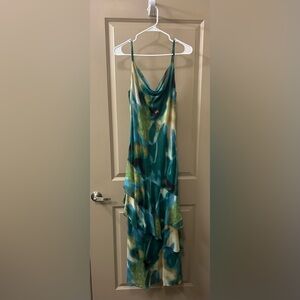 Amazon Asymmetrical Dress in Green and Blue
